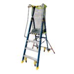Fiberglass Platform Ladder With Casters