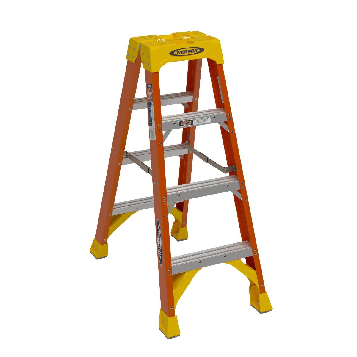 Fiberglass Twin Ladder T6204 4ft Type IA Fiberglass Twin Ladder T6204 - Image 1