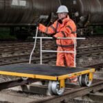 rail trolley load bearing rolling platforms