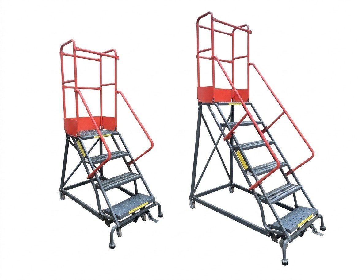 Industrial Steel Rolling Ladder Industrial Steel Rolling Ladder