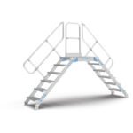 aluminum cross over bridge platform ladder