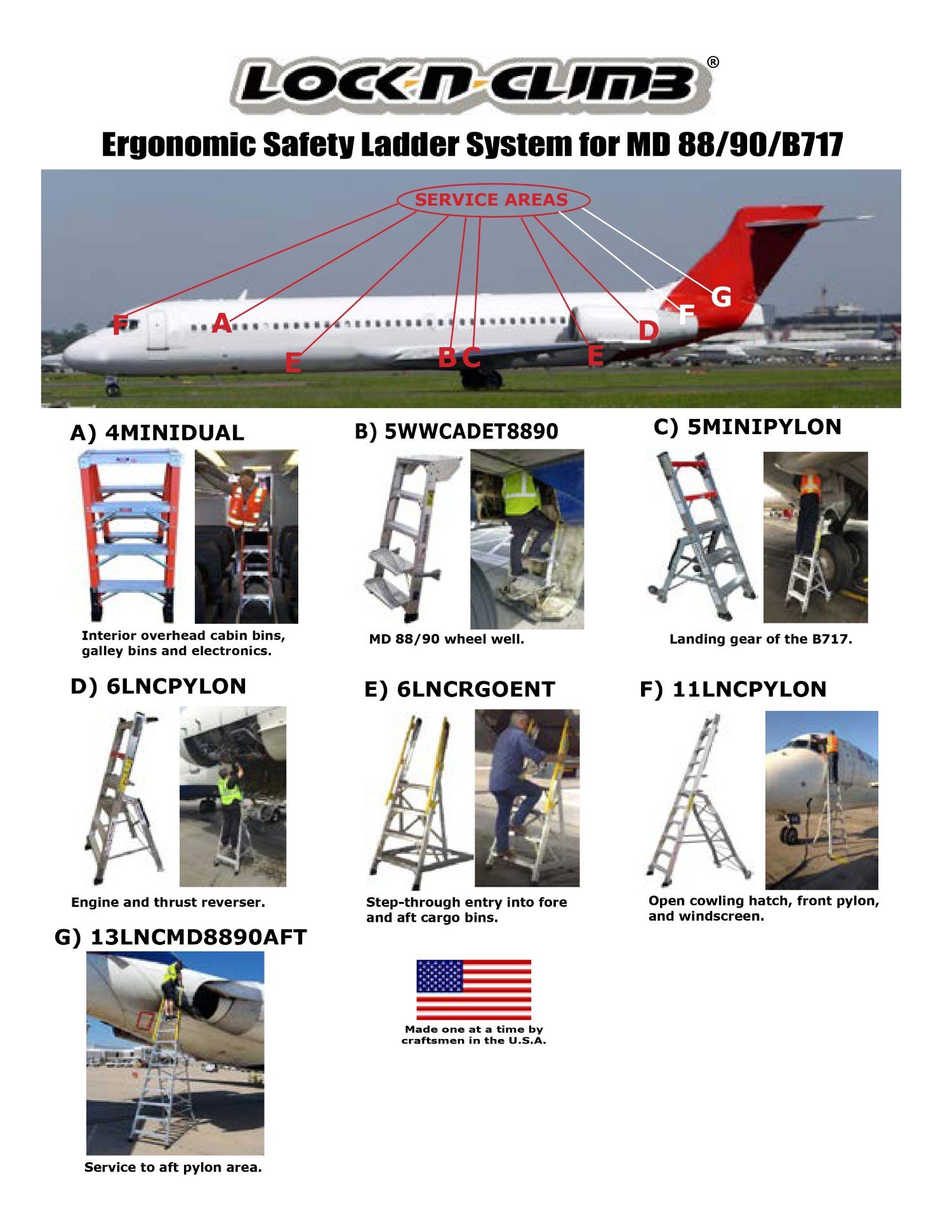 locknclimb safety ladder system for md 88/90/b717