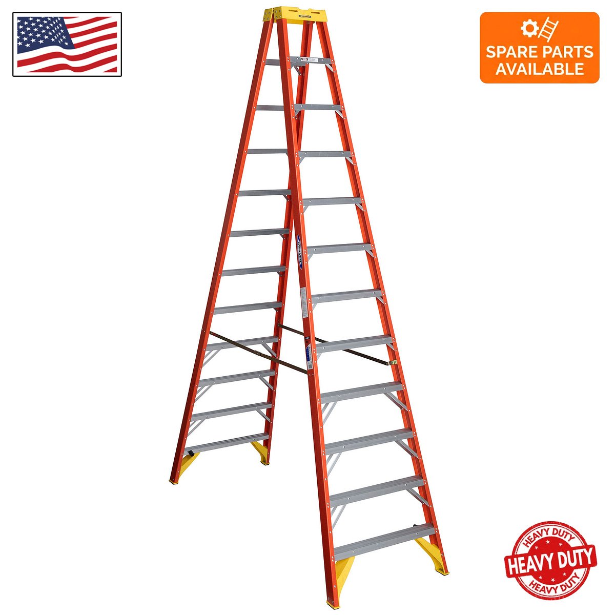 12ft type ia fiberglass twin ladder t6212 12ft type ia fiberglass twin ladder t6212